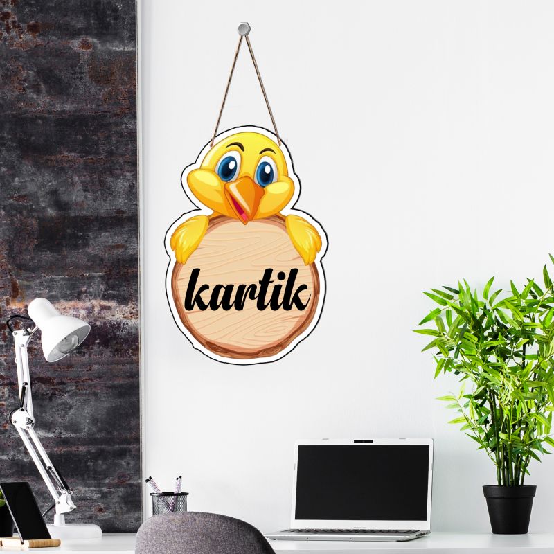 Duck Cute Animal Wooden Wall Hanging Customized With Name Kids Room, Living Room, Home Decor Birthday Gift For Kids
